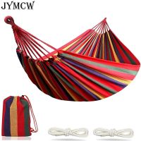 Portable hammock outdoor hammock garden travel sports home camp swing canvas stripe hang bed double hammock single people