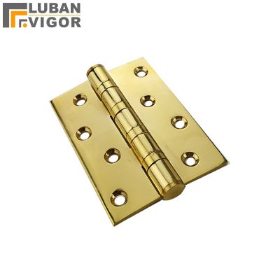 ✹☇❆ Beautiful 4 inches Stainless steel hinges Bright gold hinge for wooden door With bearing Quiet and durable Door to be slotted