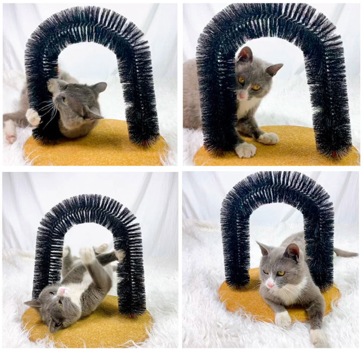 ตลกสัตว์เลี้ยงนวดโค้งอัตโนมัติแปรงแมวของเล่นป้องกันการลื่นไถลเกาอุปกรณ์แมวอาการคันกรูมมิ่งอุปกรณ์