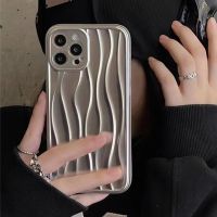 【Small M trend phone case】เคสโทรศัพท์มีลายน้ำกระเพื่อมสีเงินหรูหรา,สำหรับ Iphone 14 13 11 12 Pro Max Plus เคสด้านหลังซิลิโคนนิ่มกันกระแทก