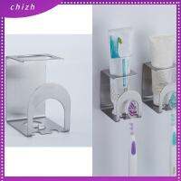 CHIZH 1 Pcs เงินสีเงิน ที่วางแปรงสีฟันสำหรับห้องน้ำ มัลติฟังก์ชั่ เหล็กไร้สนิม ที่วางแปรงสีฟันในห้องอาบน้ำ ง่ายต่อการใช้ ความจุแบริ่งที่แข็งแกร่ง ที่วางแปรงสีฟันติดผนัง ห้องน้ำในห้องน้ำ