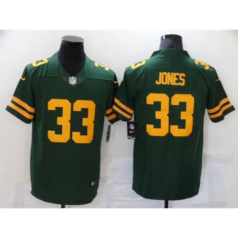 Top-quality jersey NFL Packers 17 Adams 33 Jones Football Jersey Rugby Shirt