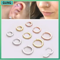 G 1PC Punk Rook Daith Conch Snug Helix Cartilage Tragus แหวนจมูก เครื่องประดับร่างกาย ต่างหูฮักกี้ฮูป CZ เจาะหู