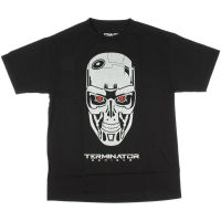 ผ้าฝ้ายแท้เสื้อยืดแขนสั้น พิมพ์ลายหุ่นยนต์ Terminator Genisys Red Eyes สีดํา สําหรับผู้ชายS-4XL  RPCI