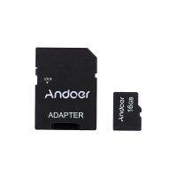 Andoer 16GB Class 10การ์ดหน่วยความจำ TF Card TF Card Adapter สำหรับกล้องรถกล้องศัพท์มือถือตาราง PC เครื่องเล่นเสียง GPS