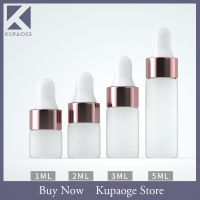 [Kupaoge] 5pcs 1/2/3/5ml Frosted Glass Dropper ขวดขวดน้ำมันหอมระเหยเปล่า