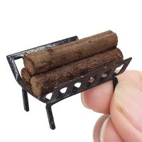 JIPING 1:12 Dollhouse Furniture Miniature Metal Firewood Rack Kids Pretend Play Toy