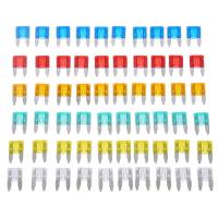 60pcs Auto Car Truck Mini Fuse Blade 5A 10A 15A 20A 25A 30A Mixed Set Kit Car Styling Cars Safety Blade Fuses Accessories Kit Valves