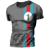 Vintage Mens Mobil T-shirts Streetwear Martini Sportswear Tshirt For Men Oversized Tops Tee Shirt Men Clothing Mobil Racing Top