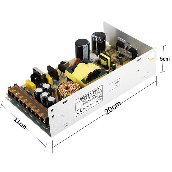 หม้อแปลงไฟฟ้ากระแสตรง12โวลต์20a-สวิตช์จ่ายไฟสลับควบคุมสากลสำหรับระบบรักษาความปลอดภัยไฟแถบไฟ-led