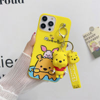 เคสสำหรับ Realme C33 C53 C55 C21Y C25Y C30 C35 C11 C12 C15 C25 C17 Realme เคสโทรศัพท์ C25s 5 5i 5วินาที C3 7 Realme 7i Realme 8 Realme 8 Pro วินนี่ช้อนส้อมมีดหมีพูห์เครื่องประดับรูปกุญแจซิลิโคนลายการ์ตูน