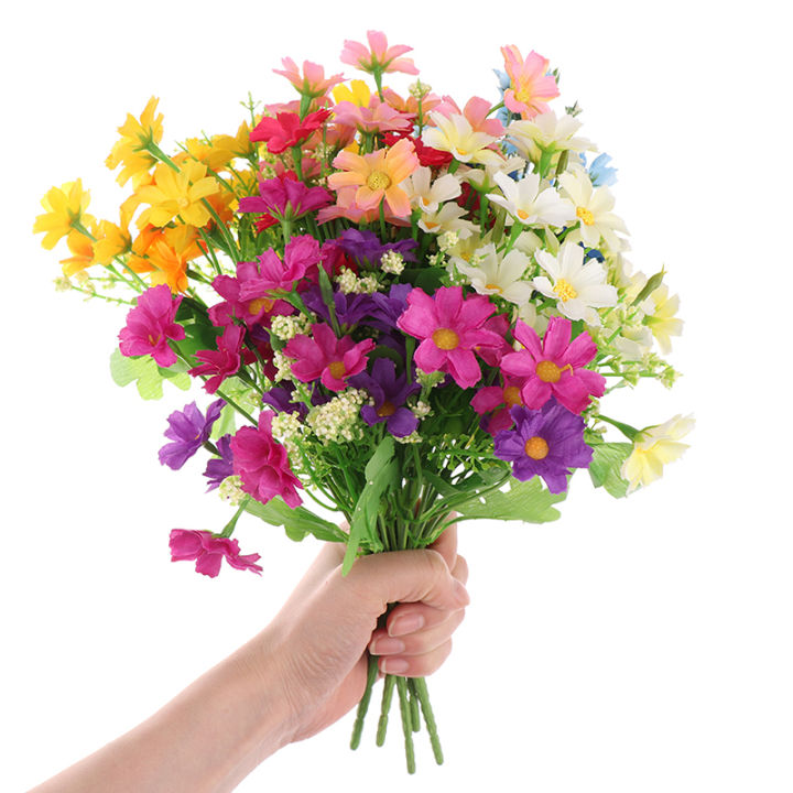 rayua-ดอกเดซี่1ช่อ7สาขา28หัวดอกเดซี่ดอกไม้ประดิษฐ์สำหรับจัดงานแต่งงาน