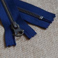 ▽ YKK zipper 5th metal bronze closed deep blue pocket shoes zipper YKK zipper 15-50cm