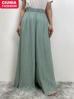 Modest Casual Pleated Chiffon Wide Leg Pants Muslim Women Clothing Skirt Pantalon Turkey Islamic Dresses Kimono Abaya For Women