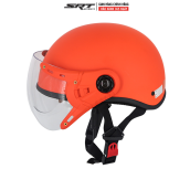 Mũ Bảo Hiểm Nửa Đầu Có Kính SRT - NT133K - màu cam - nón cao cấp