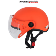 Mũ Bảo Hiểm Nửa Đầu Có Kính SRT - NT133K - màu cam - nón cao cấp thumbnail