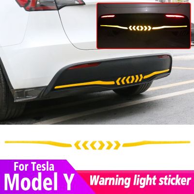 Reflective Car Tail Sticker Safety Warning Exterior Sticker Rear-End Reflection Sticker for Tesla Model Y 2021-2022