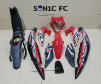 ชุดสี sonic new สีแดงดำ (9 ชิ้น) ติดลาย พร้อมคอนโซนกลาง บังโคลนท้าย