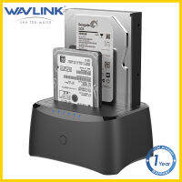 Wavlink 12TB USB 3.0 Dual อ่าวนอกฮาร์ดไดรฟ์แท่นวางมือถือ Duplicator/Clone ฟังก์ชั่นสำหรับ2.5 3.5 SATA HDD/ฮาร์ดไดรฟ SSD ฮาร์ดไดรฟ์ Enclosure 5Gbps อัตราการส่งข้อมูลออฟไลน์ Clone และปุ่มสำรอง