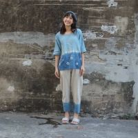 Dipped peg pants** | กางเกงขาเต่อผ้าฝ้ายปลายจุ่มคราม