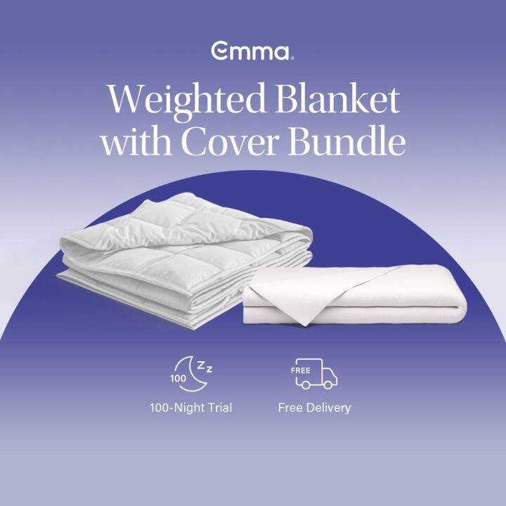 Emma Hug Weighted Blanket with Cover Bamboo Cooling Calming Deep Sleep