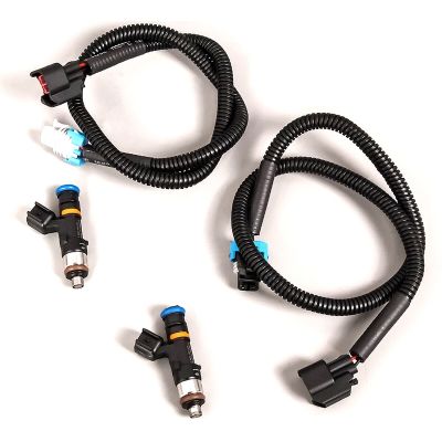 2 Pairs Fuel Injector Nozzle + Harness Plug Connector for Polaris Ranger RZR XP 800 Part Number 0280158197, 1204318