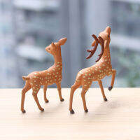 BLENASHOP 4 pcs Mini Deer Figurines Miniature น่ารัก Deer Figurine Micro ภูมิทัศน์สวนรูปปั้นสัตว์