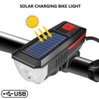 Solar Bike Light Front Flashlight With Horn Bicycle Lantern USB Rechargeable Lamp Taillight Luces Bicicleta Cycling Accessories