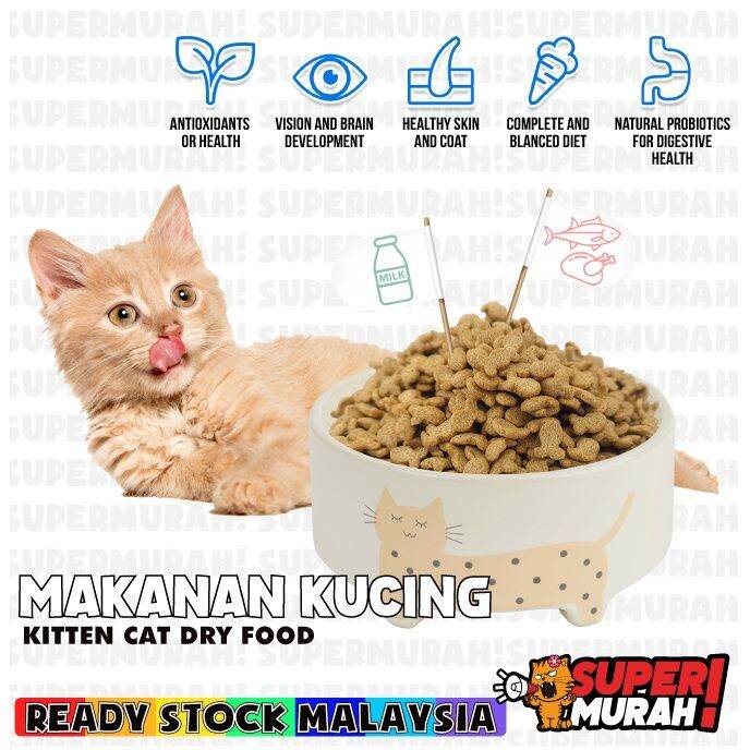 [ 1KG ] Repack Makanan Kucing Kitten Cat Dry Food High Protein Susu