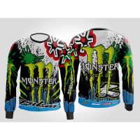 [In stock] 2023 design energy bleed monster full sublimation riders jersey 3d cycling jersey sportswear long sleeve ，Contact the seller for personalized customization of the name