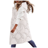 Womens Long Winter Coat Vest Hooded Sleeveless Thick Warm Down Coat Pockets Quilted Vest Female Down Jacket Outdoor #40