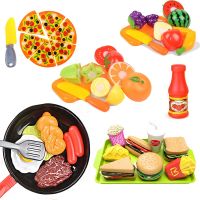 Childrens Play House Toy Kitchen Burger French Fries Simulation Food Pretend Cooking Toy Cookware Pot Food ModelEducational Toy