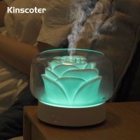 KINSCOTER เครื่องสร้างหมอกไฟฟ้าเครื่องพ่นอโรมาดอกไม้ขนาด400มล. เครื่องเพิ่มความชื้นในอากาศน้ำมันหอมระเหยสำหรับ S08ของขวัญวันหยุด