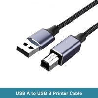 ความเร็วสูง2.0สายเครื่องพิมพ์2เมตรชนิด3M USB A ถึง USB B เครื่องแฟกซ์แบบถักสายสายสแกนเนอร์สำหรับกล้อง Epson HP Canon เครื่องพิมพ์