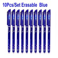 DELVTCH 10Pcs Set Erasable Pen 0.5mm Gel Ink Pen Needle Tip Refill Rod 4 Color Office School Student Writing Painting Stationery