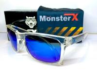 แว่นกันแดด MonsterX กรอบlสีใส เลนส์สีฟ้า โพราไล X2