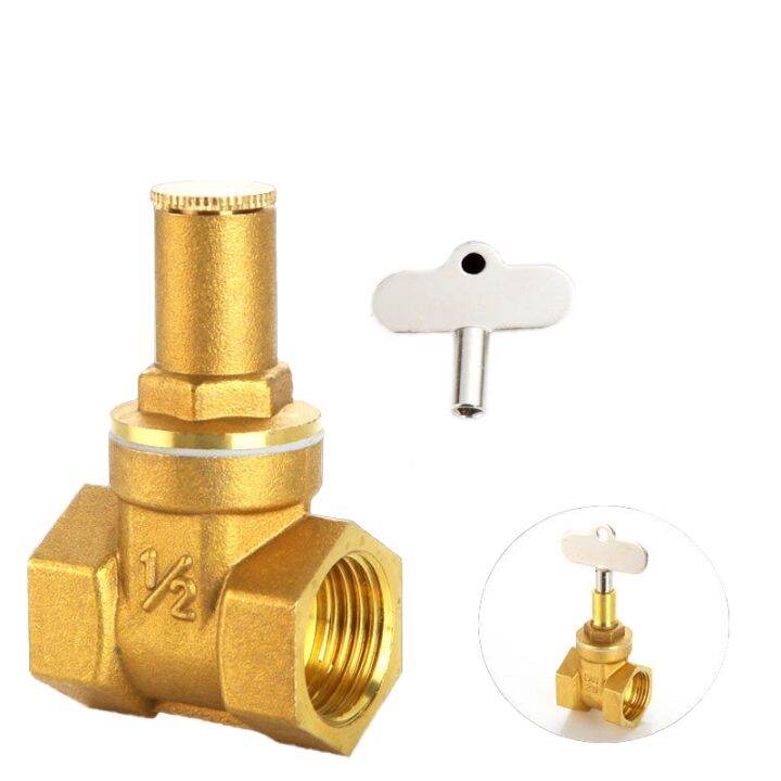 ℡☸ 1/2 quot; 3/4 quot; 1 quot; Brass Gate Valve With Lock Inside The