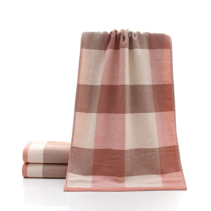 34x75cm-100-cotton-lattice-grid-absorbent-home-bathroom-adult-hand-towel