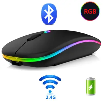 Wireless Mouse With LED Backlit USB Rechargeable Bluetooth-compatible RGB  Silent Gaming Mouse For ipad Laptop MacBook Mause Game