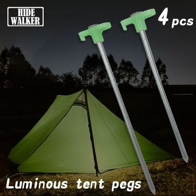 25cm Luminous Tent Stakes Tarp Accessory 20cm Fluorescent Tarp Pegs Outdoor Camping Equipment Canopy Ground Nail Camp Supplies