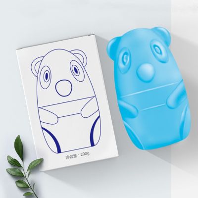 【LZ】 1Pc Cute Blue Bear Toilet Cleaner Magic Automatic Flush Toilet Cleaner Helper Blue Bubble Cleaning Deodorizes Bathroom 60 Days U