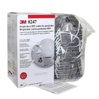 3m 8247 (R95) หน้ากากป้องกันฝุ่นละอองและสารเคมี 20 ชิ้น 1 กล่องเต็ม ของแท้