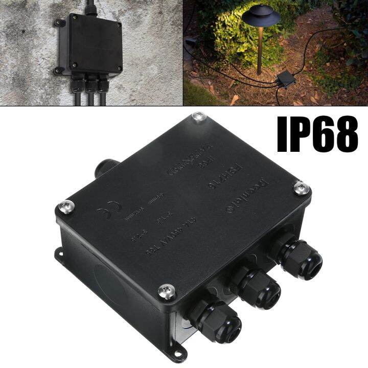 4 Way Underground LED Light Junction Box 3 Port Waterproof Outdoor