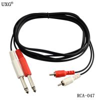 High Quality Audio Extension Cable 2x6.35mm jack male to male 2RCA cable jack to jack rca cable 6.35mm audio cable 20cm 180cm 3m