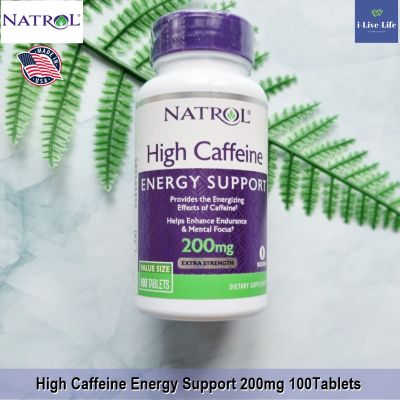คาเฟอีน Caffeine + Calcium 200mg 100 Tablets - Natrol