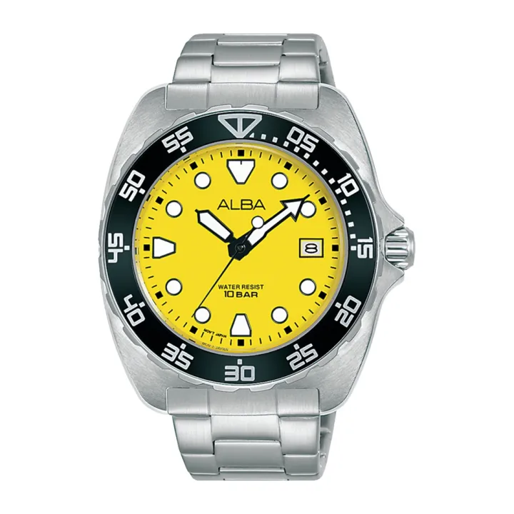 ALBA BY SEIKO Active AS9M95 Men's Quartz Watch, Yellow Dial Stainless Steel  Strap | Lazada PH