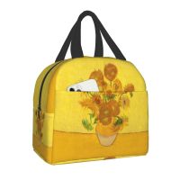 ™♦ Van Gogh Sunflowers Lunch Box for Women Resuable Cooler Thermal Food Insulated Starry Night Painting Lunch Bag School Children