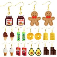 Women Earring Resin Drop Funny Custom Cute Girls Gift Eardrop Kids Food Cookies Ice Cream Bread Avocado Popcorn Chocolate