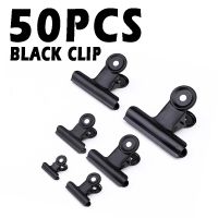 QITIAN 50P Black Metal Clip Stationery Office Supplies Household Paper Clip Fixing Small Book Clip Sketching Board Clamp Cip Black 01