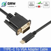 Grwibeou 1.8M USB C TYPE-C To VGA Adapter Cable 1080P USB 3.1 Male To VGA Male Converter For Laptop UHD External Video Projector